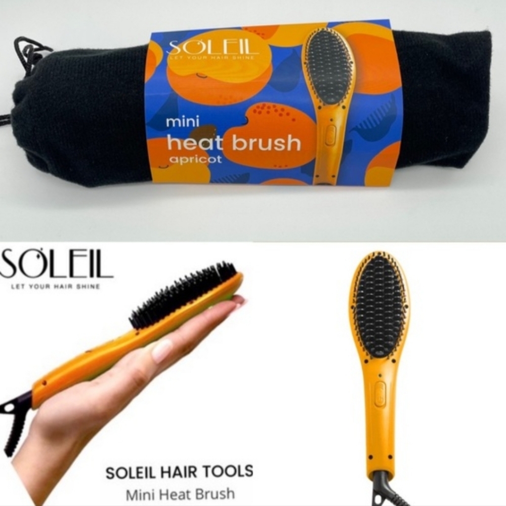 Soleil Hair Tools Mini Heat Brush - Apricot